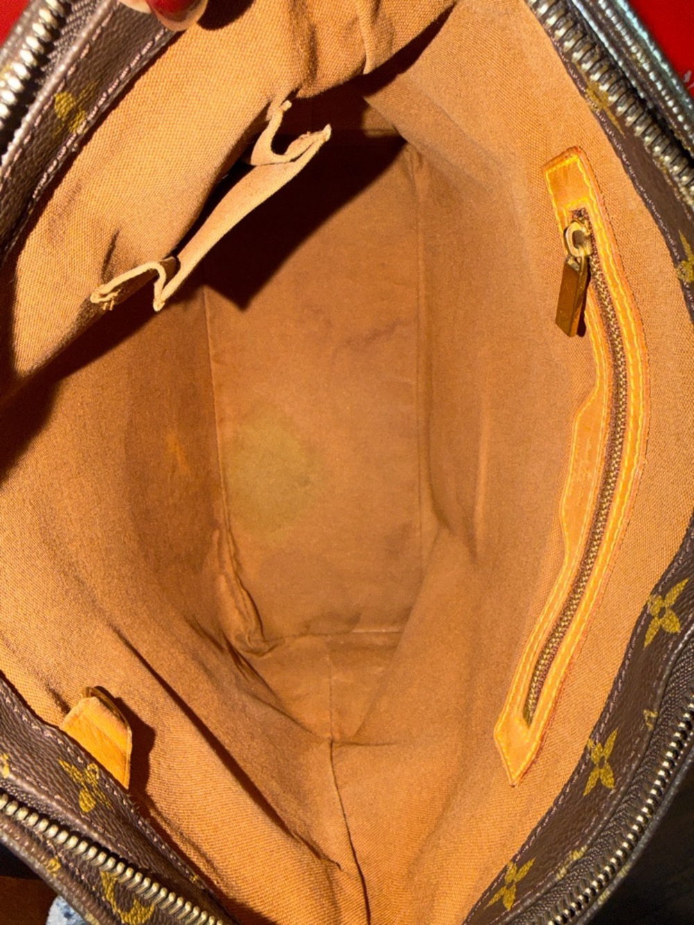 Louis Vuitton Monogram Canvas Tote in Brown with Tan Straps - Picture 9 of 11
